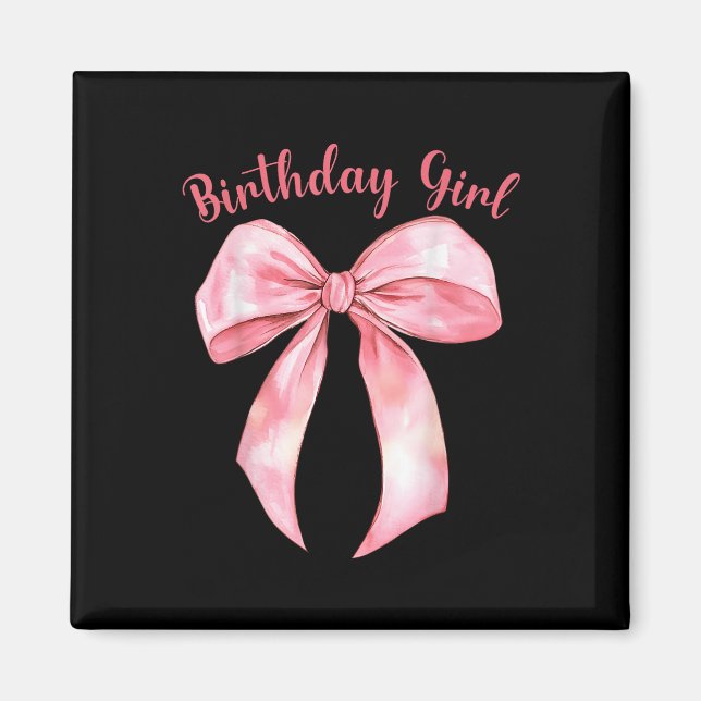 Coquette Bow Birthday Girls Aesthetic Girly Birthd Magnet (Framsidan)