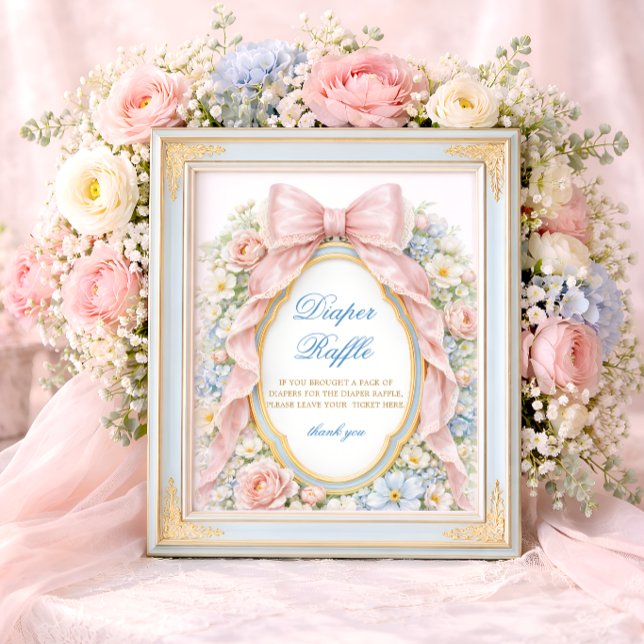 Coquette Bow Bloom Barnrums Diaper Lotteri Poster (Skapare uppladdad)