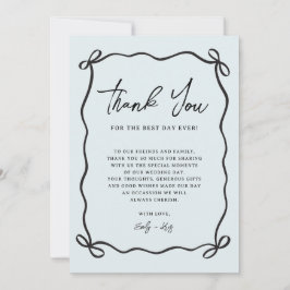 Coquette Bow Blue Wedding Photo Tack Kort