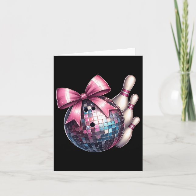 Coquette Bow Bowling Ll Stift Checkated Disco Bowl Kort (Framsida)