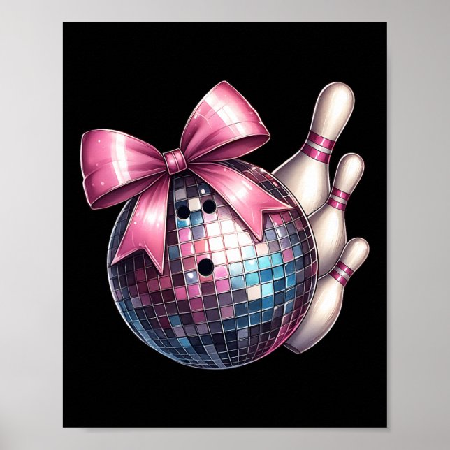 Coquette Bow Bowling Ll Stift Checkated Disco Bowl Poster (Framsidan)