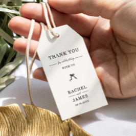 Coquette Bow Bröllop Minimalistisk Elegant Tack Presentetikett