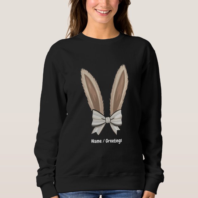 Coquette Bow Bunny Öron Cute Rabbit Glad påsk T Shirt (Framsida)