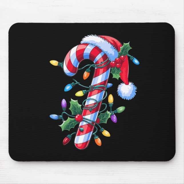 Coquette Bow Candy cane Cute Jul för kvinnor G Musmatta (Framsidan)