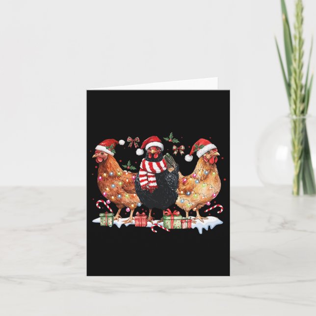 Coquette Bow Chicken jul Hat Ljus Farm Ani Kort (Framsida)