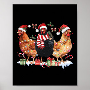 Coquette Bow Chicken jul Hat Ljus Farm Ani Poster