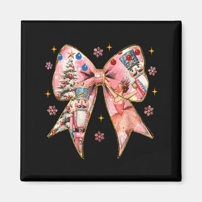 Coquette Bow Christmas Nutcracker Ballet Festive W Magnet (Framsidan)