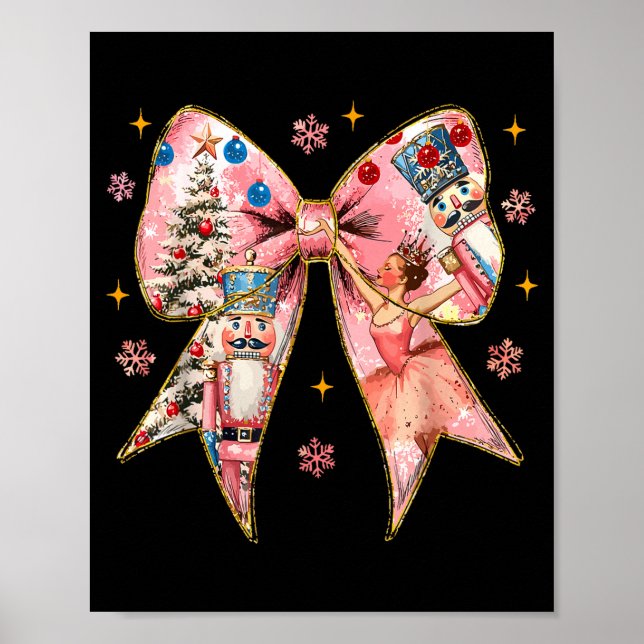 Coquette Bow Christmas Nutcracker Ballet Festive W Poster (Framsidan)
