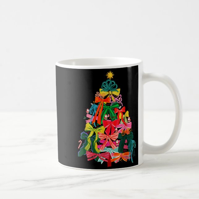 Coquette Bow Christmas Tree Xmas Holiday Girly Out Kaffemugg (Höger)