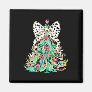 Coquette Bow Colorful Julgran Girly Helgdag Magnet
