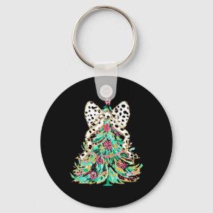 Coquette Bow Colorful Julgran Girly Helgdag Nyckelring