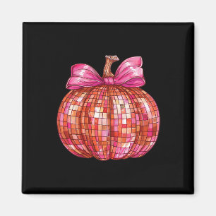 Coquette Bow Disco Boll Pumpkin Cute Girly Hallowe Magnet