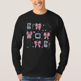 Coquette Bow Emergency Nurse ER Nurse Pink Mom Gir T Shirt