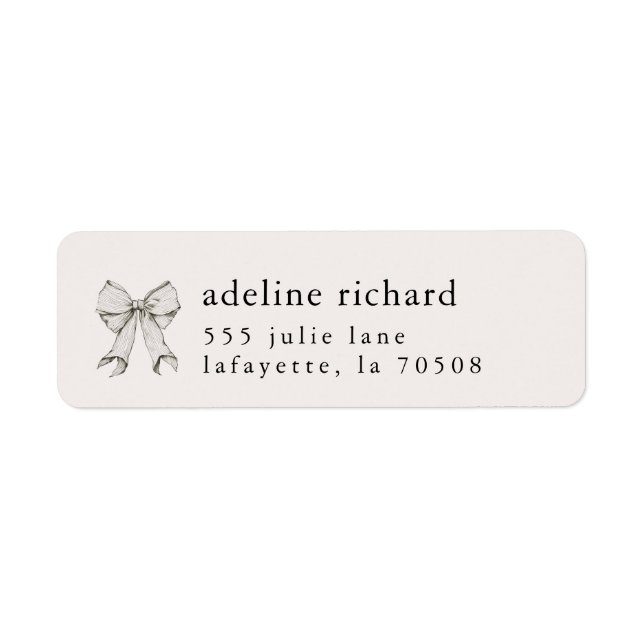 Coquette Bow Examen Adressetiketter Returadress Etikett (Framsidan)