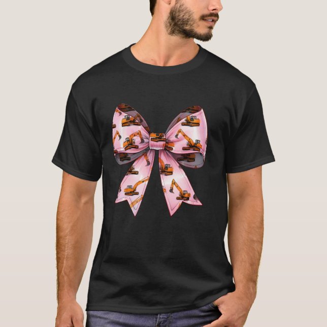 Coquette Bow Excavator operator Construction HEO R T Shirt (Framsida)