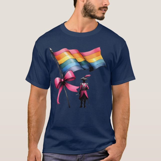 Coquette Bow Färg Livvakt Marching Band Rosa Band T Shirt (Framsida)