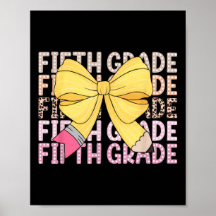 Coquette Bow Femte Klass Lärare Elev Barn Tillbaka Poster