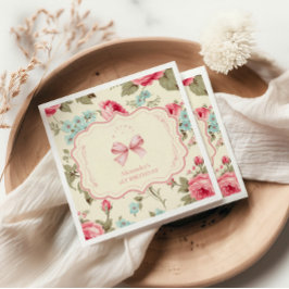 Coquette Bow Finare ONE Girl 1st Birday Pappersservett