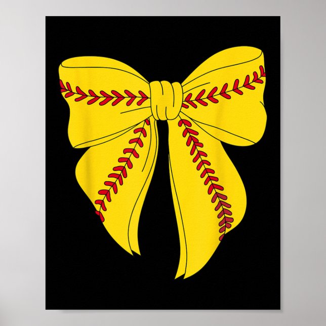 Coquette Bow för kvinnliga flickor, softbal Poster (Framsidan)
