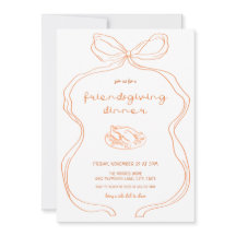 Coquette Bow Friendsgiving Middagsinbjudan