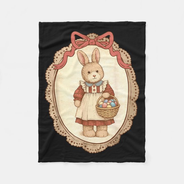 Coquette Bow Funny Bunny Eggs Rabbit Happy Easter  Fleecefilt (Framsidan)