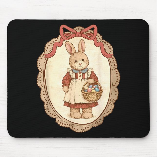 Coquette Bow Funny Bunny Eggs Rabbit Happy Easter  Musmatta (Framsidan)