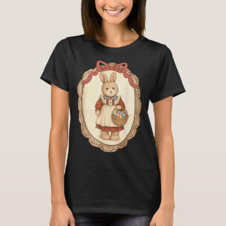 Coquette Bow Funny Bunny Eggs Rabbit Happy Easter  T Shirt