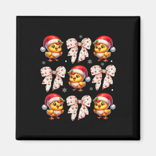 Coquette Bow Funny Chicken-juldjur Magnet