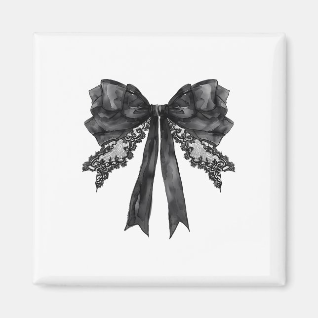Coquette Bow Funny Ghost Witch Spooky Season Lyckl Magnet (Framsidan)