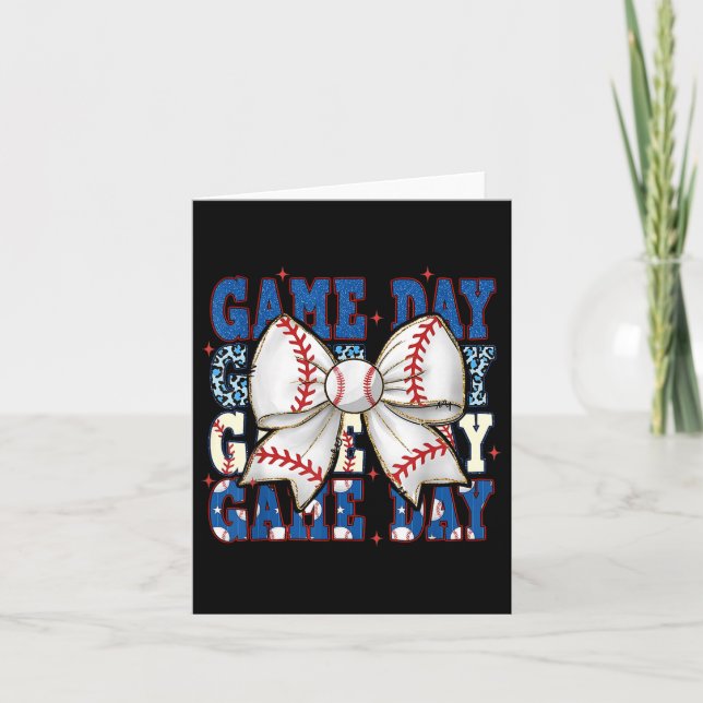 Coquette Bow Game Day Baseball Softball Funny Chee Kort (Framsida)