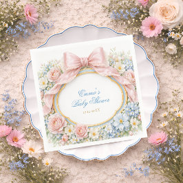 Coquette Bow Garden Girl Baby Shower Pappersservett