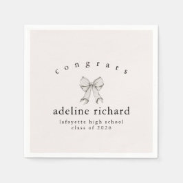 Coquette Bow Graduation Announcement Pappersservett
