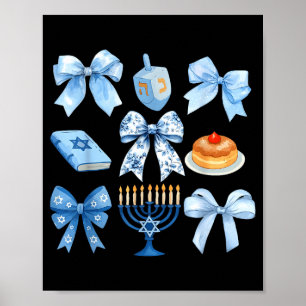 Coquette Bow Hanukkah Chanukah Pyjamas Latke Judis Poster