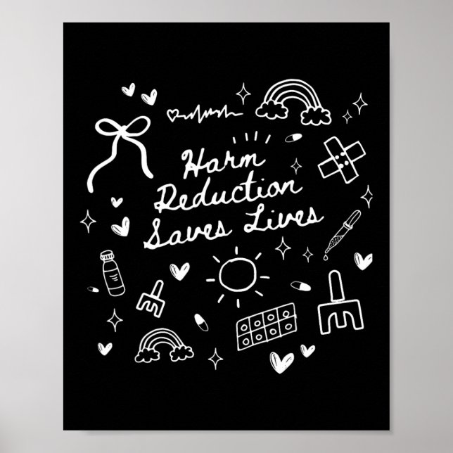 Coquette Bow Harm Reduction Saves Lives Overdose A Poster (Framsidan)