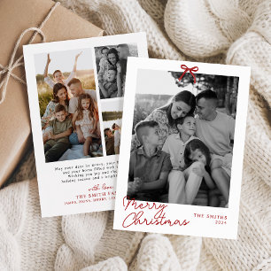 Coquette Bow Helgdag Photo Card, God jul Julkort