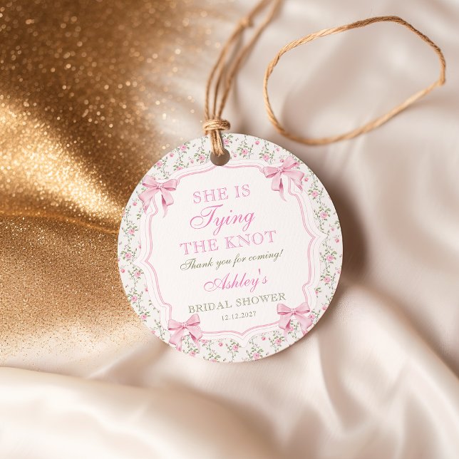 Coquette Bow - Hon ska gifta sig Bröllopsfest Gåvor Etiketter (Skapare uppladdad)