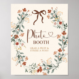 Coquette Bow Höst Vildblomma Bröllopsdusch Poster