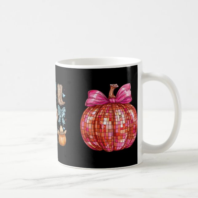Coquette Bow Howdy fäller Westerna Pumpkin Boots T Kaffemugg (Höger)