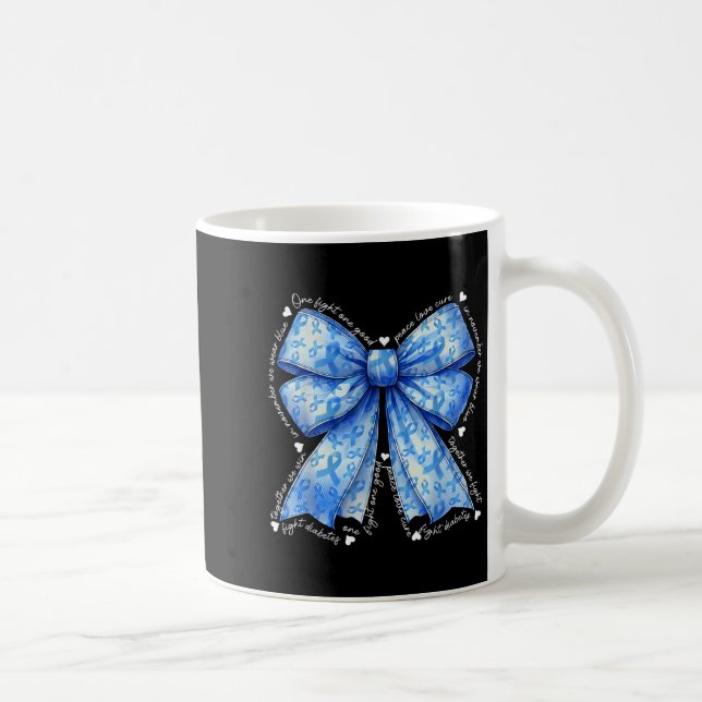 Coquette Bow i november Bära Blue for Diabetes Kaffemugg (Höger)