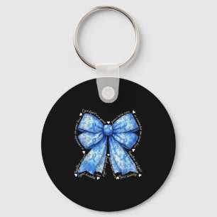 Coquette Bow i november Bära Blue for Diabetes Nyckelring