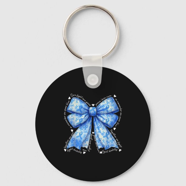 Coquette Bow i november Bära Blue for Diabetes Nyckelring (Framsida)