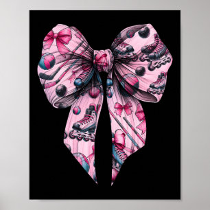 Coquette Bow Inline Hockey Spelare Tjej Mamma Mor Poster
