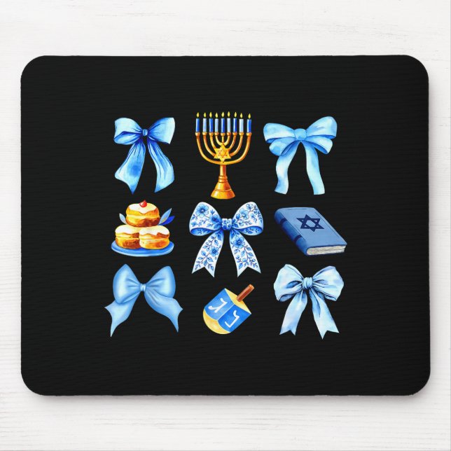 Coquette Bow Jewish Holiday Chanukah Hanukkah Meno Musmatta (Framsidan)