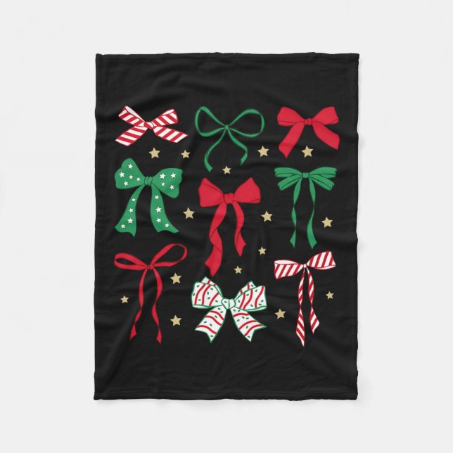 Coquette Bow Julafton Helgdag Girly Outfit W Fleecefilt (Framsidan)