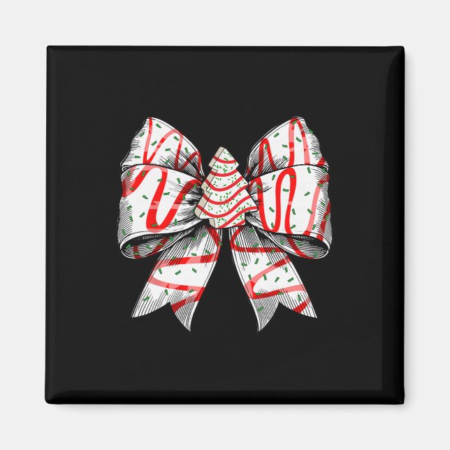 Coquette Bow Julgran Cake jul Vibes G Magnet (Framsidan)