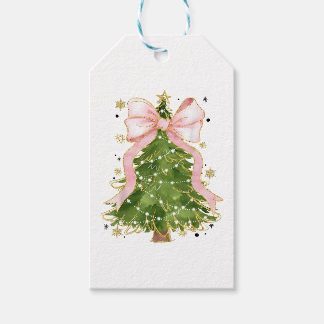 Coquette Bow Julgran Helgdag Girly Outfit W Presentetikett (Framsidan)