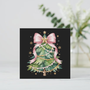Coquette Bow Julgran Holiday Flickig Söt Julkort