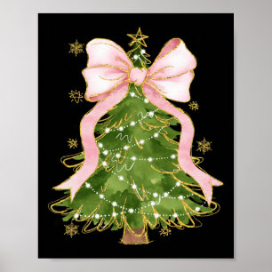 Coquette Bow Julgran Julafton Helgdag Girly ut Poster