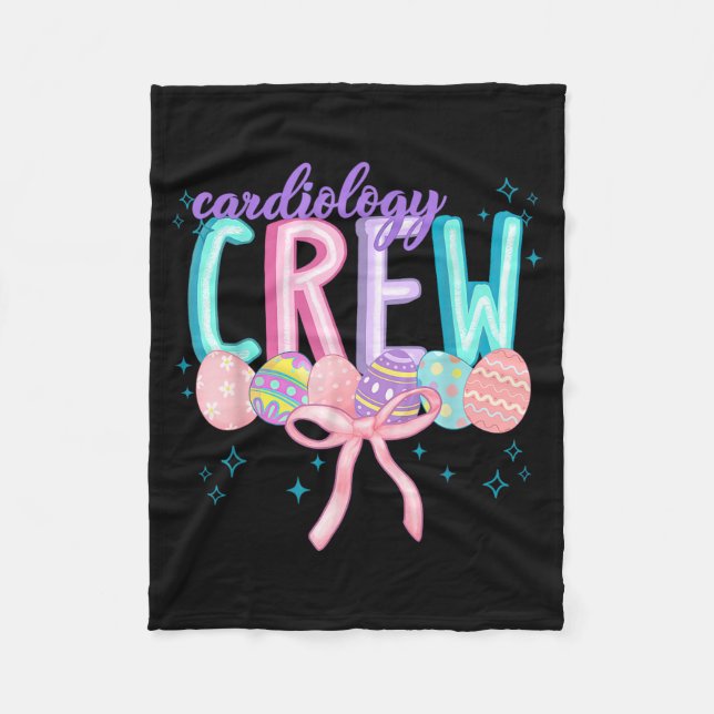 Coquette Bow Kardiologi Crew Ägg Kanin Påsk Fleecefilt (Framsidan)