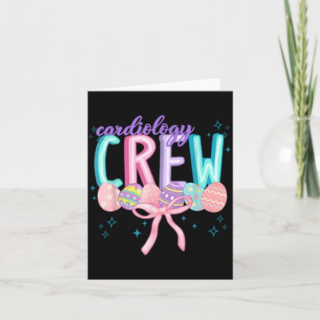 Coquette Bow Kardiologi Crew Ägg Kanin Påsk Kort (Framsida)